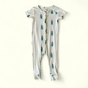 #258, kate quinn, Green Rocket Print Kids One Piece, size 12-18 mo